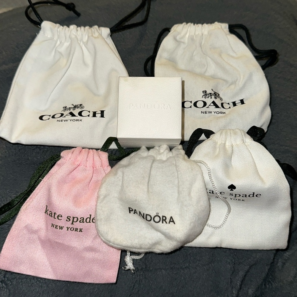 Pandora ring box and designer cinched pouches